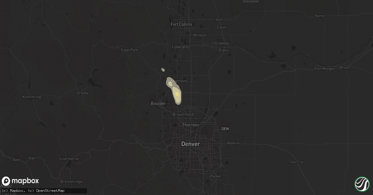 Hail map in Erie, CO on August 18, 2018
