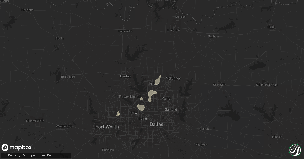Hail map in Frisco, TX on August 18, 2018