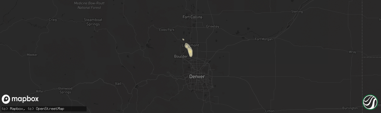 Hail map in Lafayette, CO on August 18, 2018