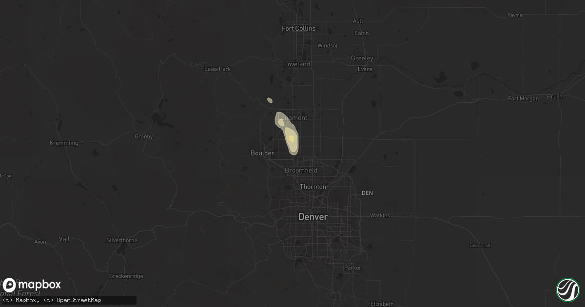 Hail map in Lafayette, CO on August 18, 2018