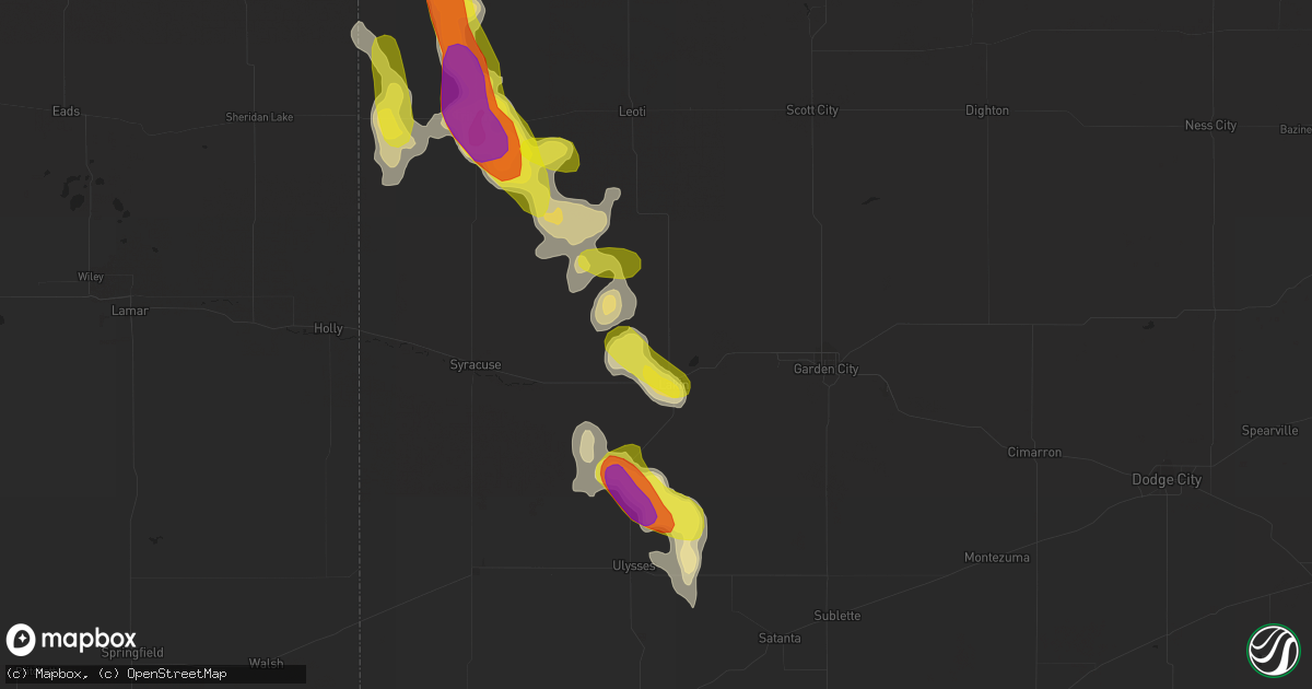 Hail map in Lakin, KS on August 18, 2018