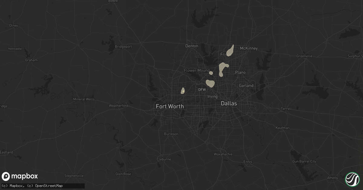 Hail map in North Richland Hills, TX on August 18, 2018