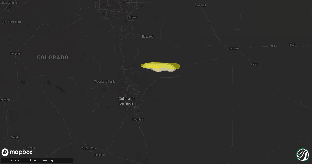 Hail map in Peyton, CO on August 18, 2018