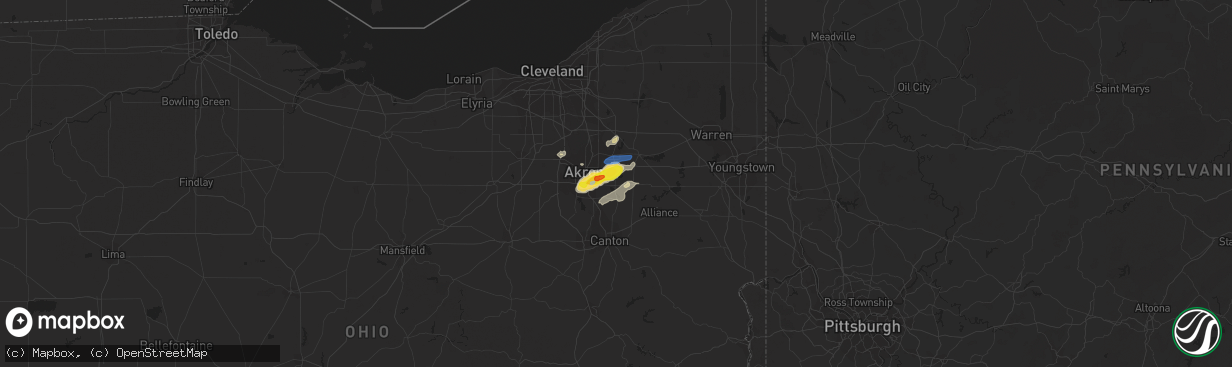 Hail map in Mogadore, OH on August 18, 2019