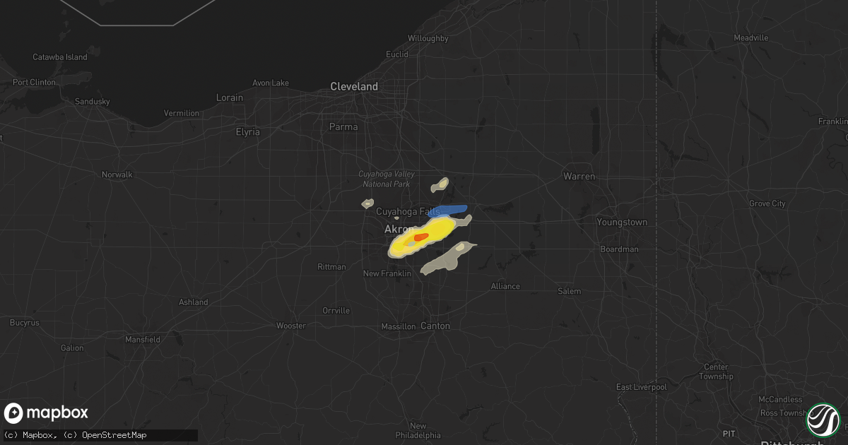 Hail map in Tallmadge, OH on August 18, 2019