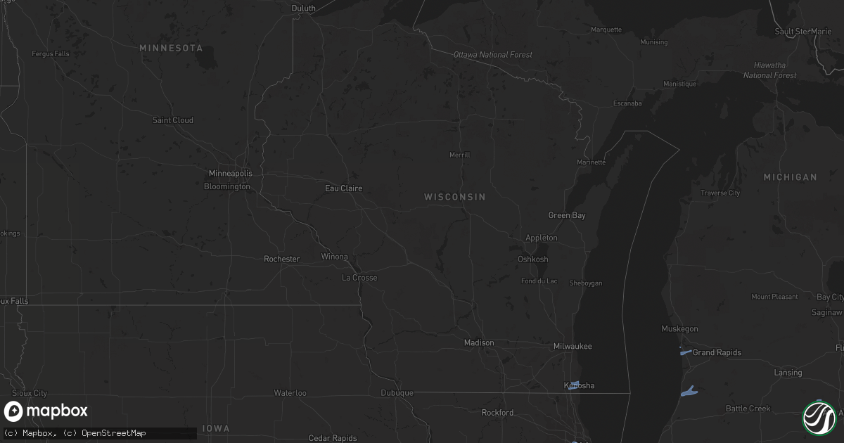 Hail map in Wisconsin on August 18, 2019