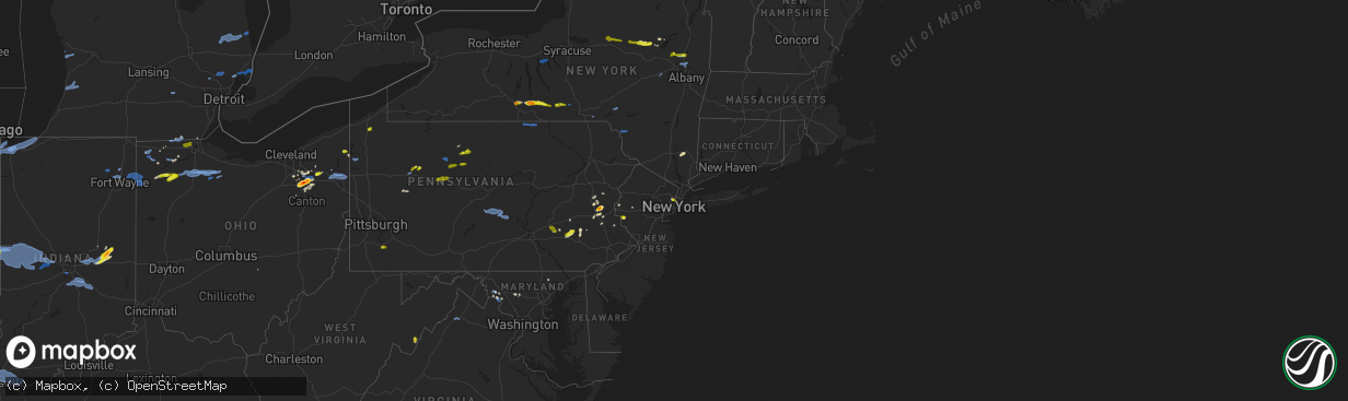 Hail map on August 18, 2019