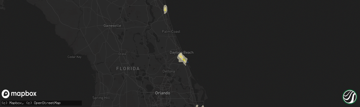 Hail map in Daytona Beach, FL on August 18, 2020