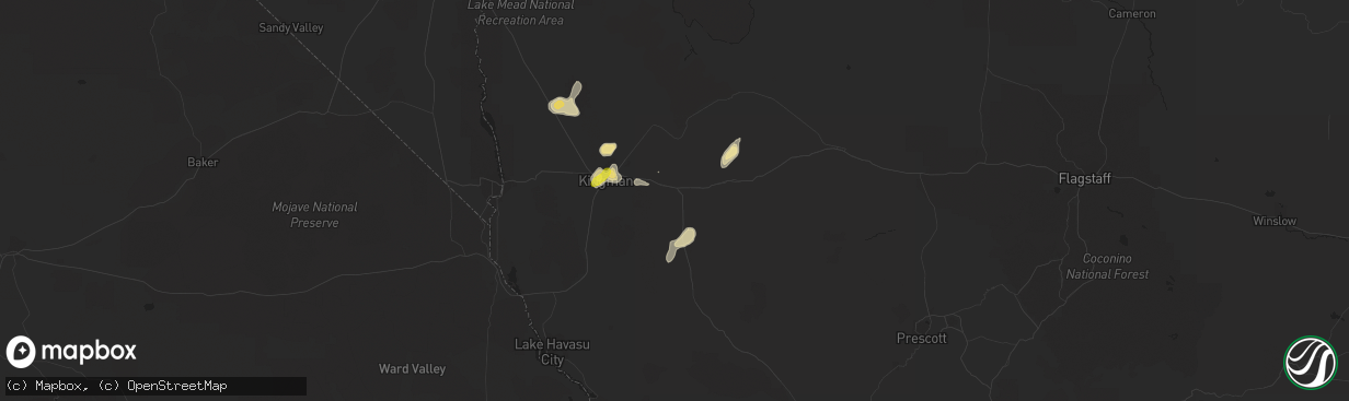 Hail map in Kingman, AZ on August 18, 2020