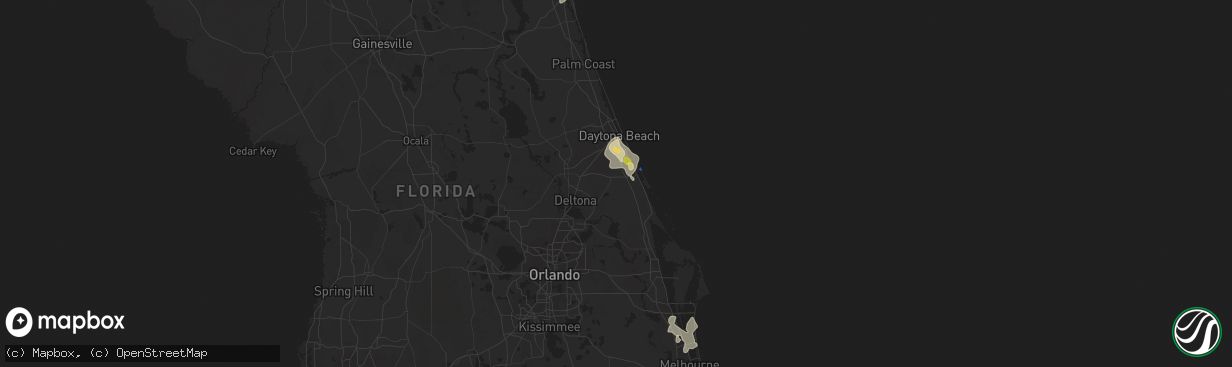 Hail map in New Smyrna Beach, FL on August 18, 2020