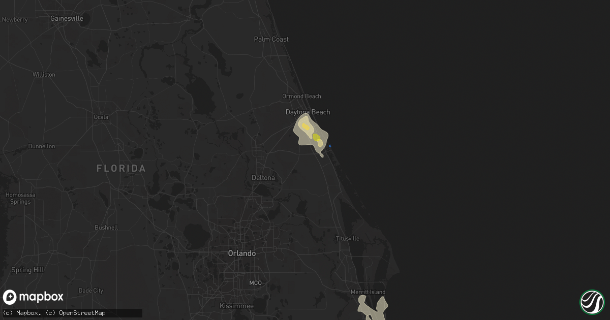 Hail map in New Smyrna Beach, FL on August 18, 2020