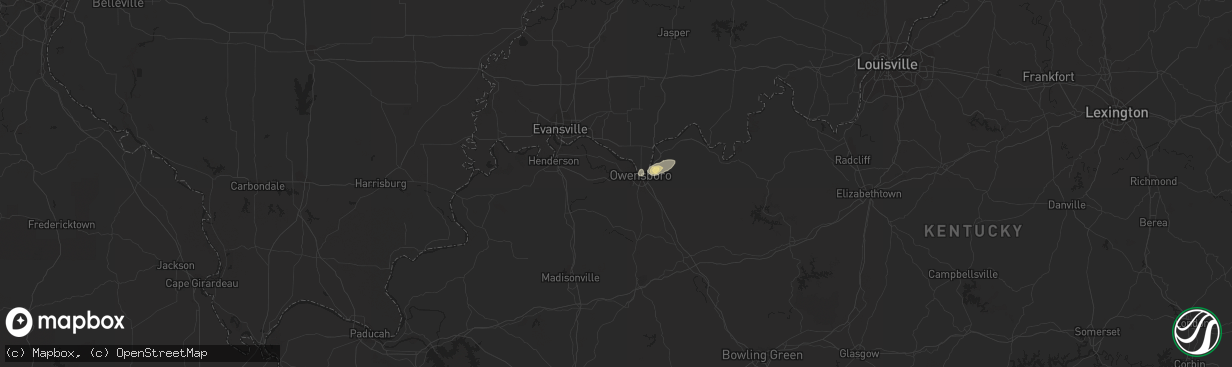 Hail map in Owensboro, KY on August 18, 2020