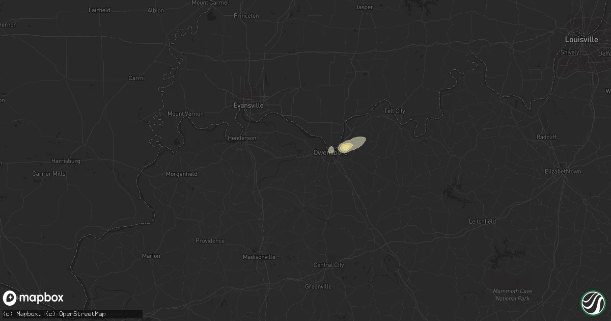 Hail map in Owensboro, KY on August 18, 2020