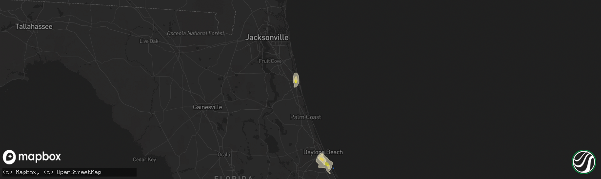 Hail map in Saint Augustine, FL on August 18, 2020