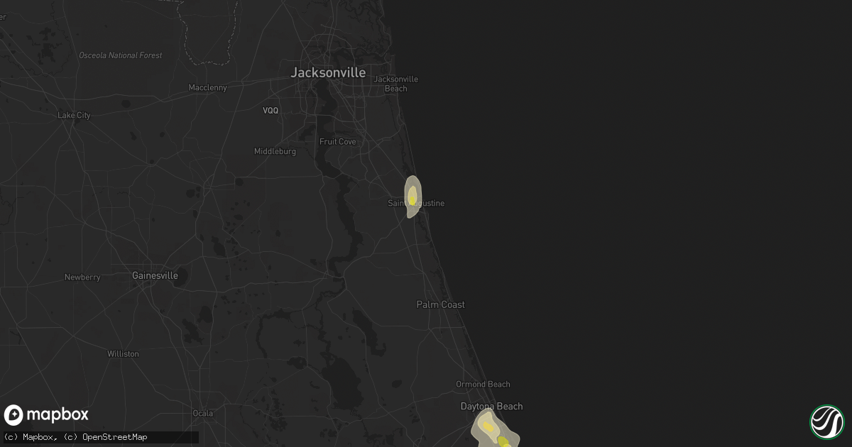 Hail map in Saint Augustine, FL on August 18, 2020