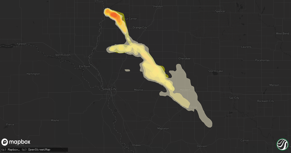 Hail map in Kingsley, IA on August 18, 2022