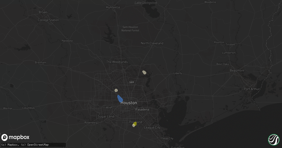 Hail map in Kingwood, TX on August 18, 2022