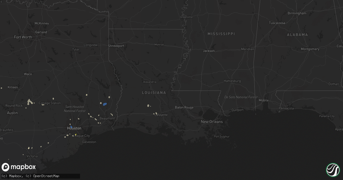 Hail map in Louisiana on August 18, 2022