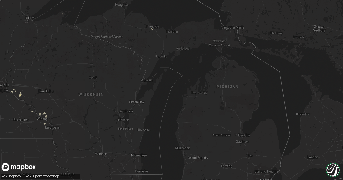 Hail map in Michigan on August 18, 2022