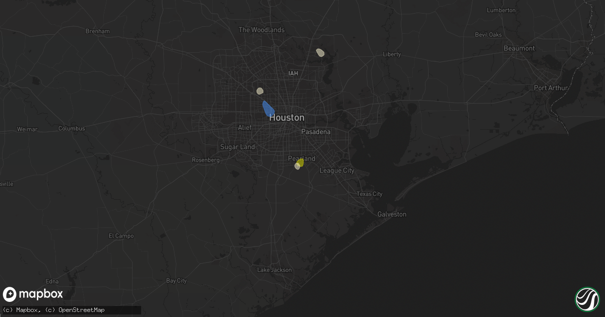 Hail map in Pearland, TX on August 18, 2022