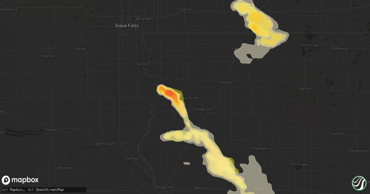 Hail map in Sioux Center, IA on August 18, 2022