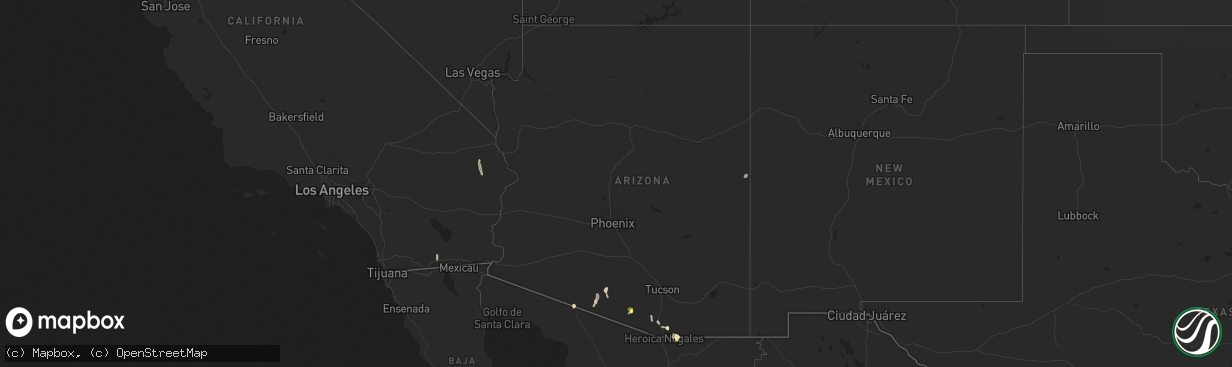 Hail map in Arizona on August 18, 2023