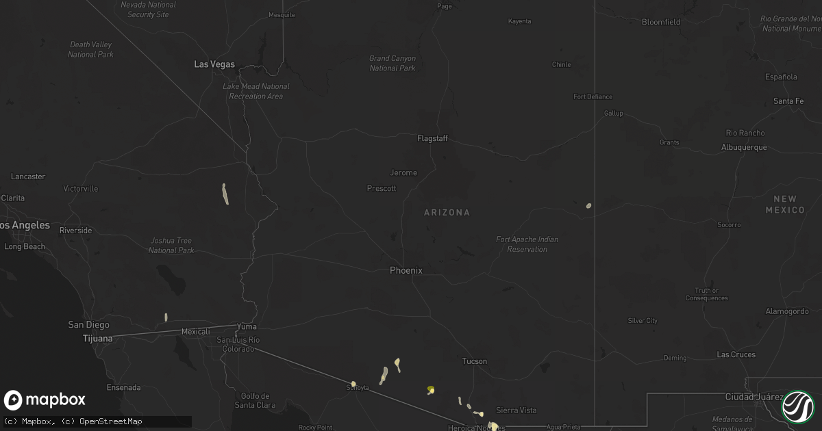 Hail map in Arizona on August 18, 2023
