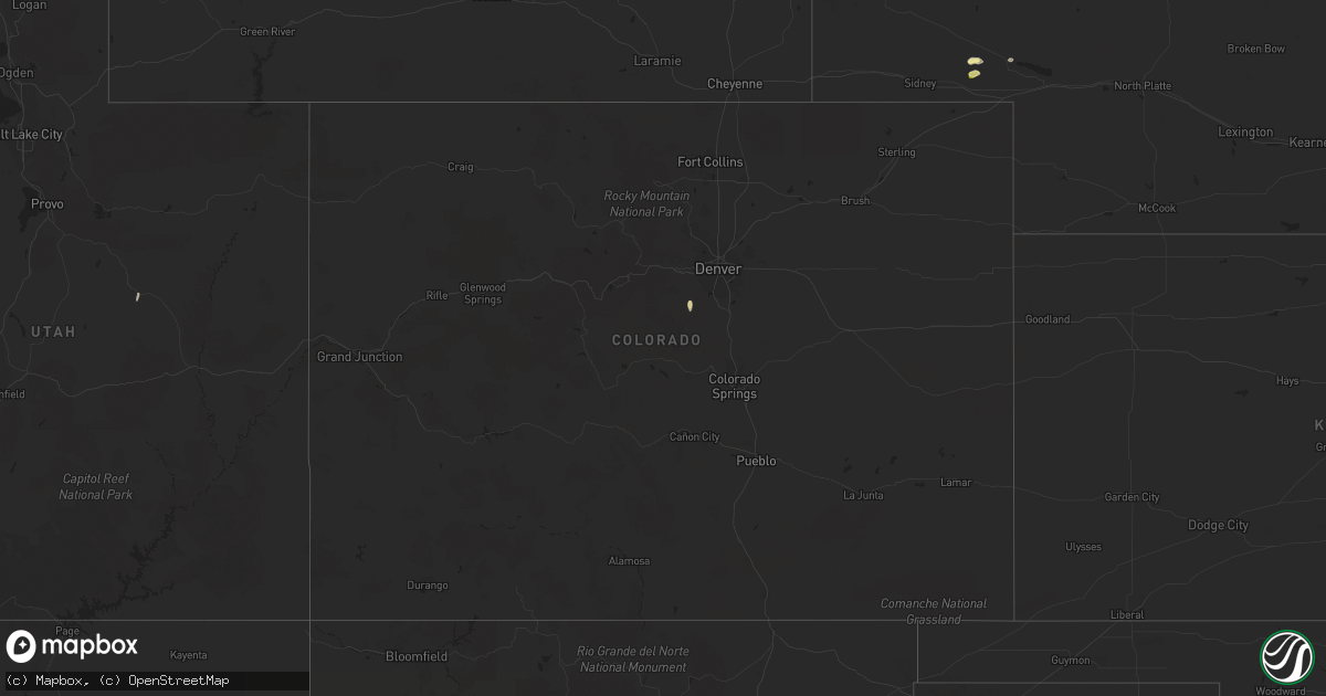Hail map in Colorado on August 18, 2023