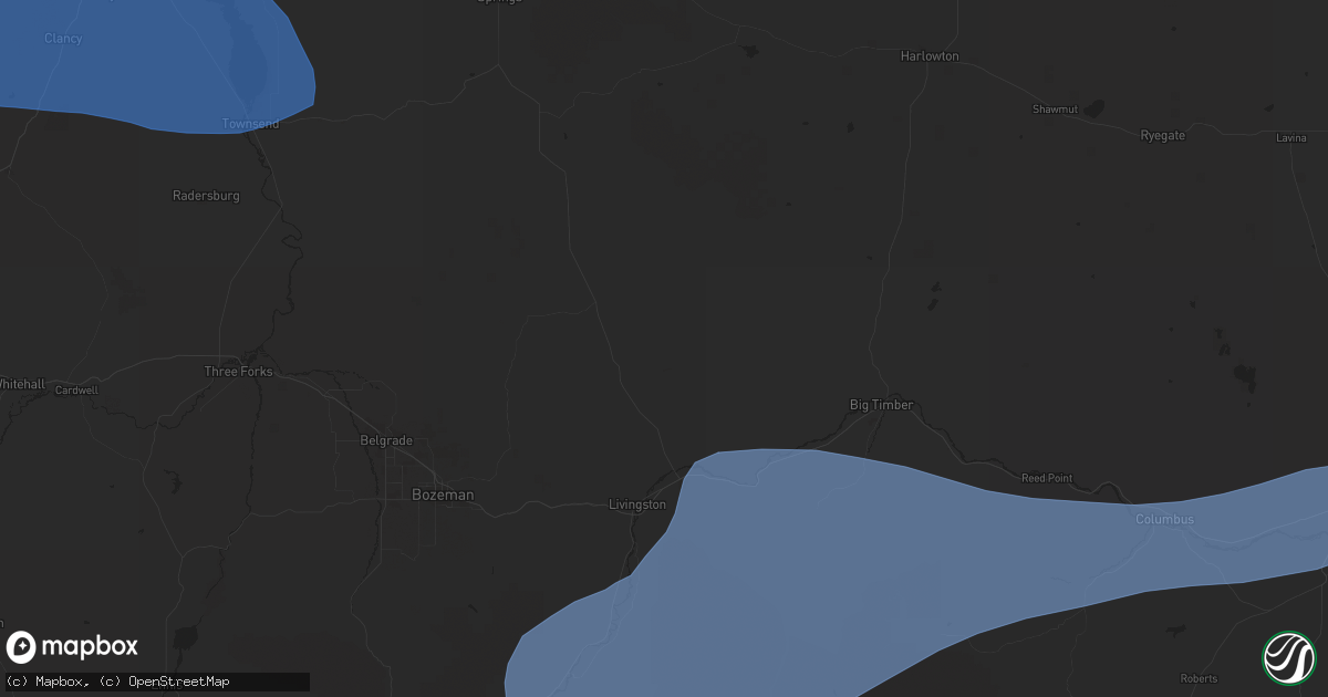 Hail map in East Helena, MT on August 18, 2023