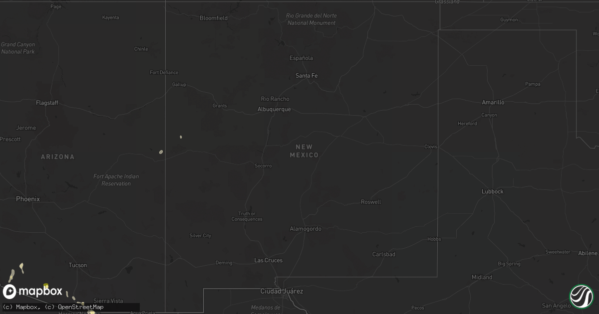 Hail map in New Mexico on August 18, 2023
