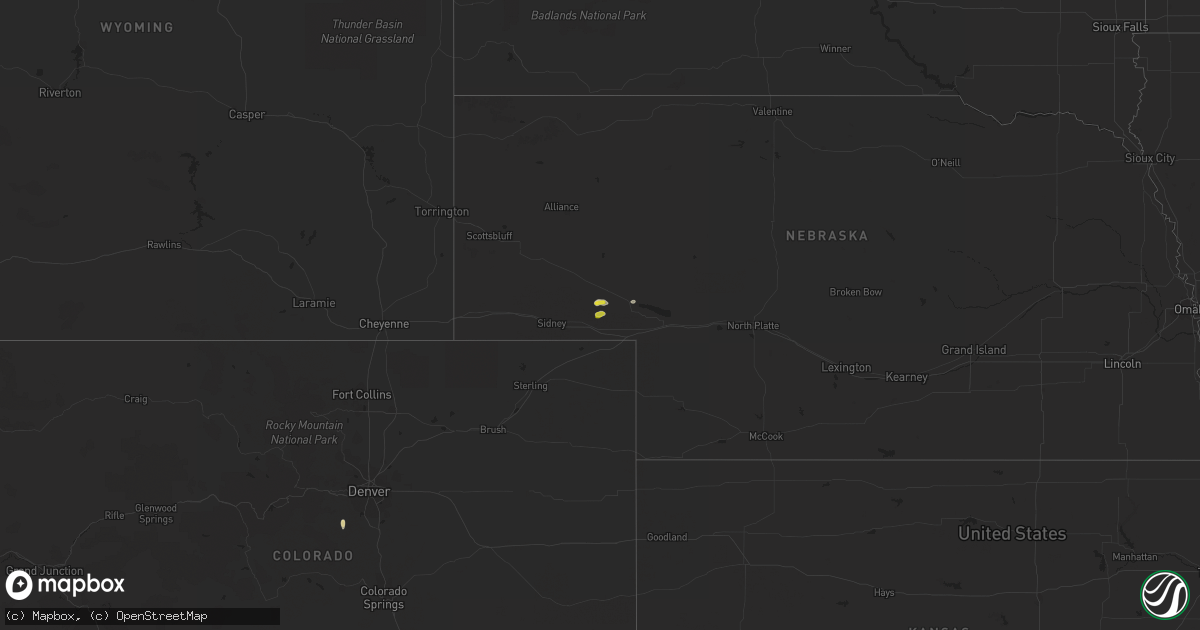Hail map on August 18, 2023