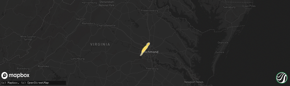 Hail map in Glen Allen, VA on August 18, 2024