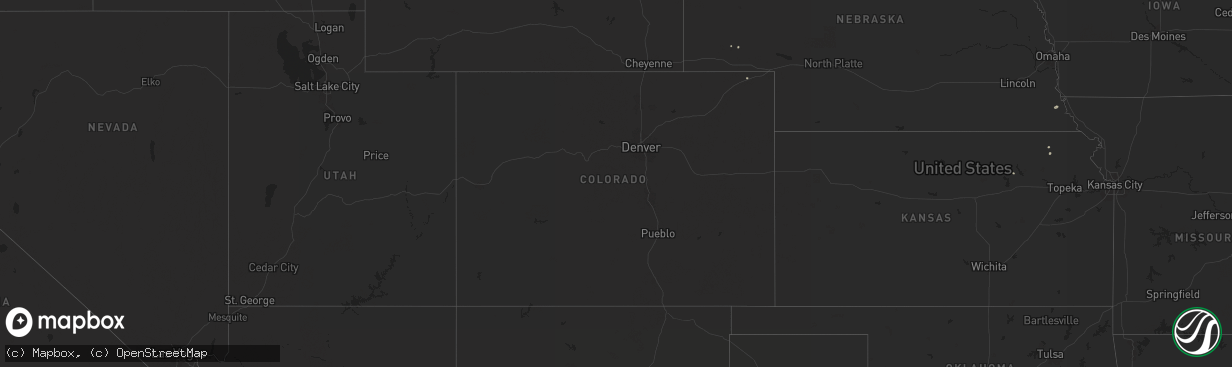 Hail map in Colorado on August 18, 2025