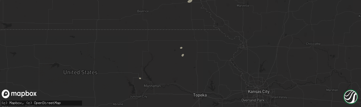 Hail map in Corning, KS on August 18, 2025