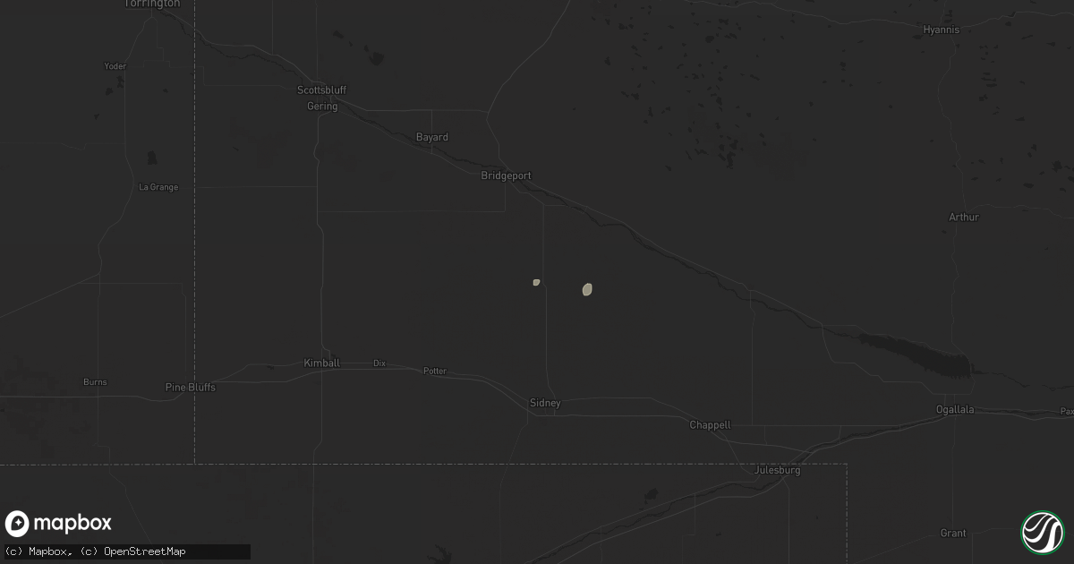 Hail map in Dalton, NE on August 18, 2025