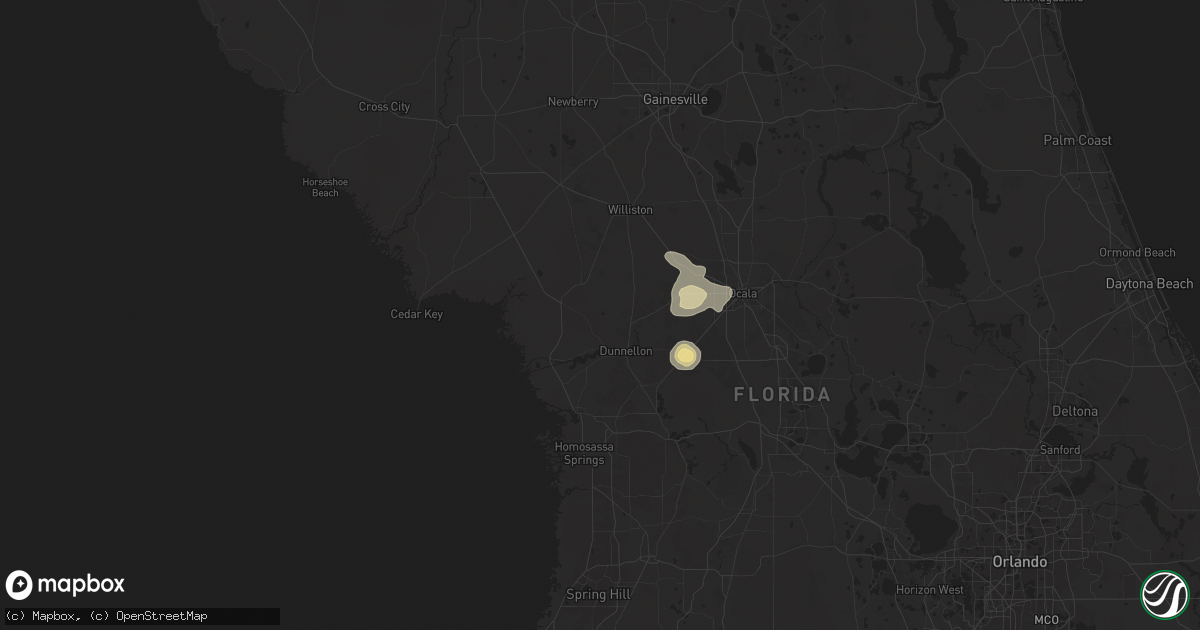 Hail map in Dunnellon, FL on August 18, 2025