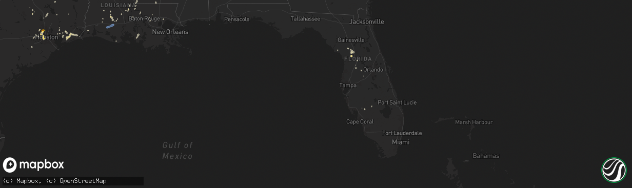Hail map in Florida on August 18, 2025