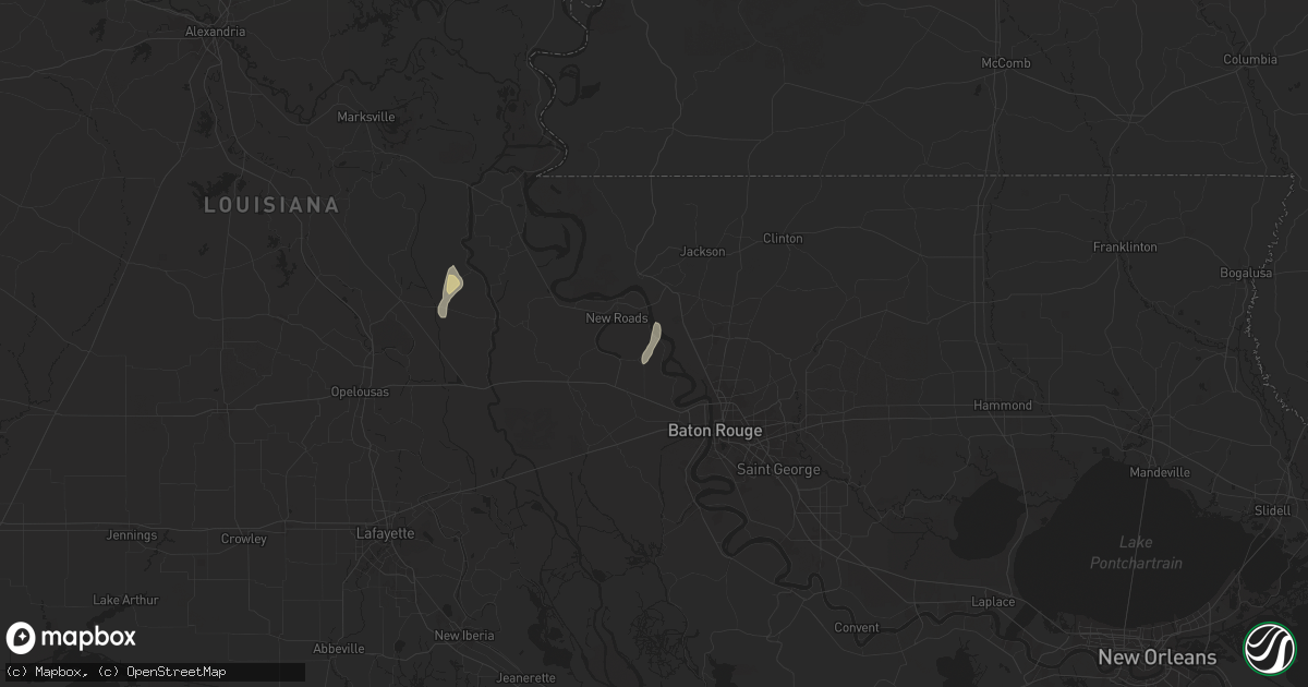 Hail map in Glynn, LA on August 18, 2025