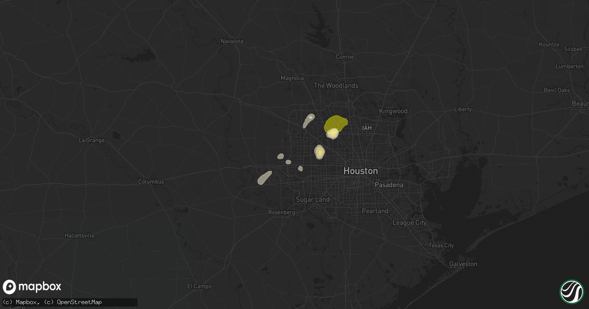 Hail map in Katy, TX on August 18, 2025