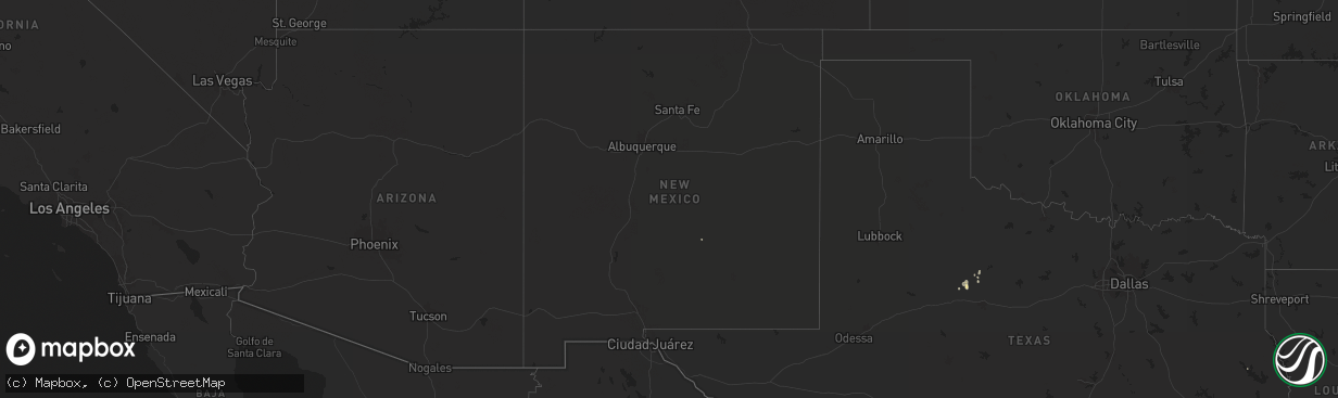 Hail map in New Mexico on August 18, 2025