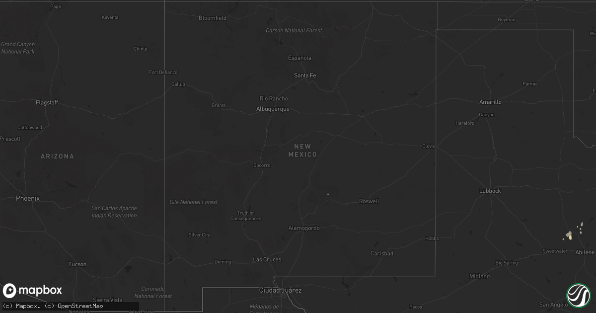 Hail map in New Mexico on August 18, 2025