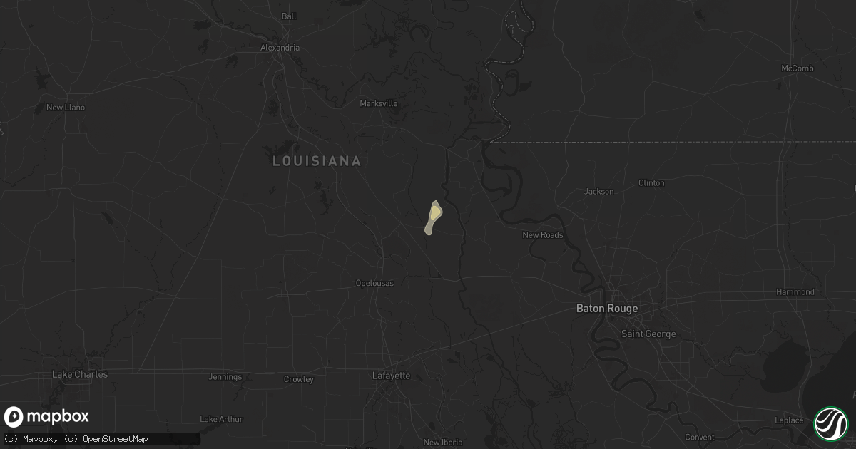 Hail map in Palmetto, LA on August 18, 2025