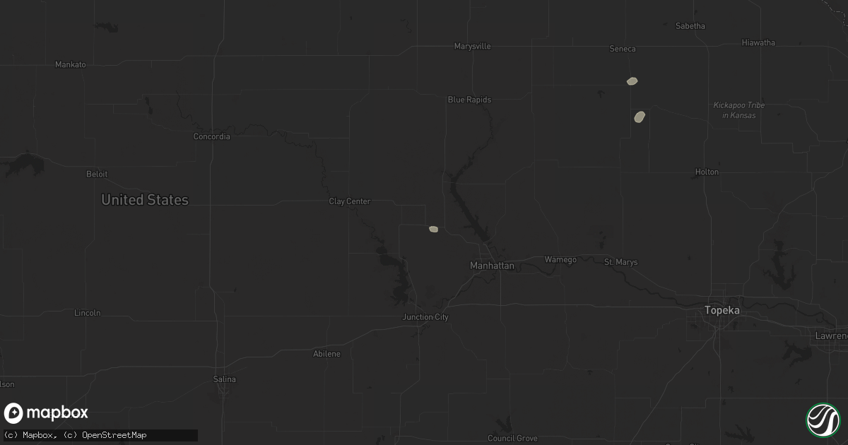 Hail map in Riley, KS on August 18, 2025