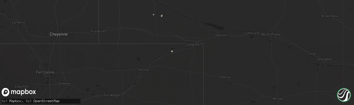 Hail map in Sedgwick, CO on August 18, 2025