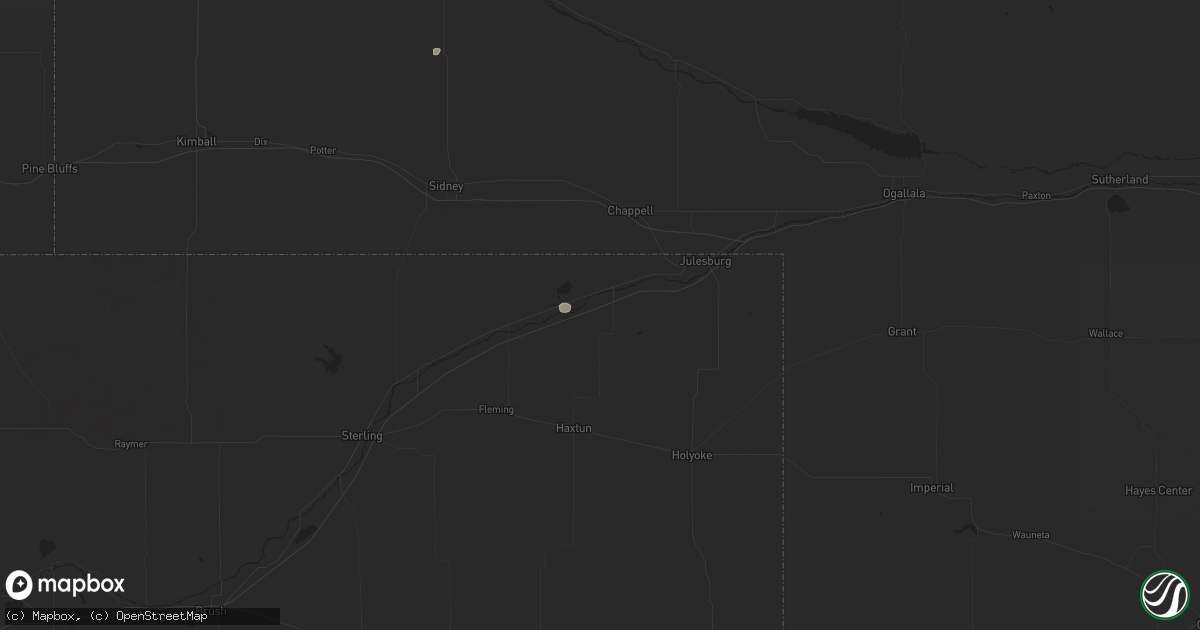 Hail map in Sedgwick, CO on August 18, 2025