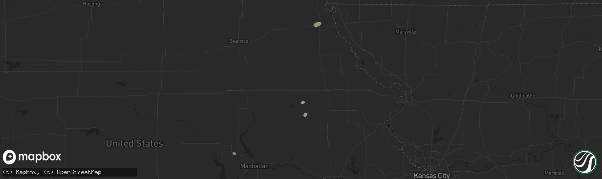Hail map in Seneca, KS on August 18, 2025