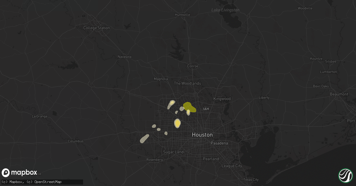 Hail map in Tomball, TX on August 18, 2025