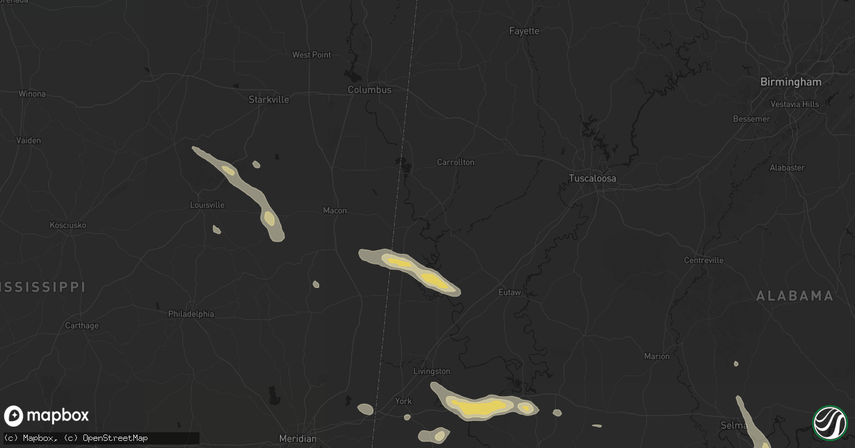 Hail map in Aliceville, AL on August 18, 2026