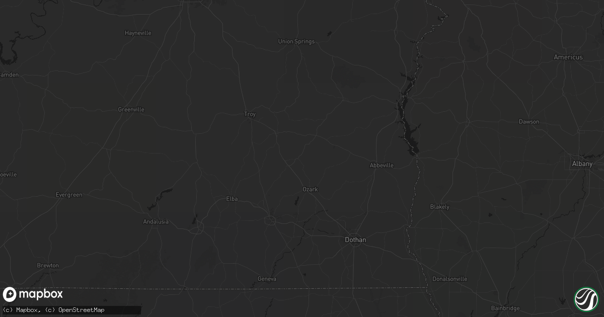 Hail map in Ariton, AL on August 18, 2026
