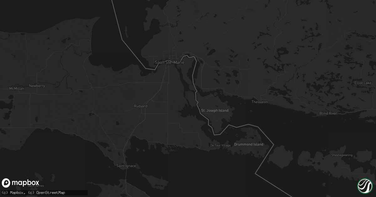 Hail map in Barbeau, MI on August 18, 2026